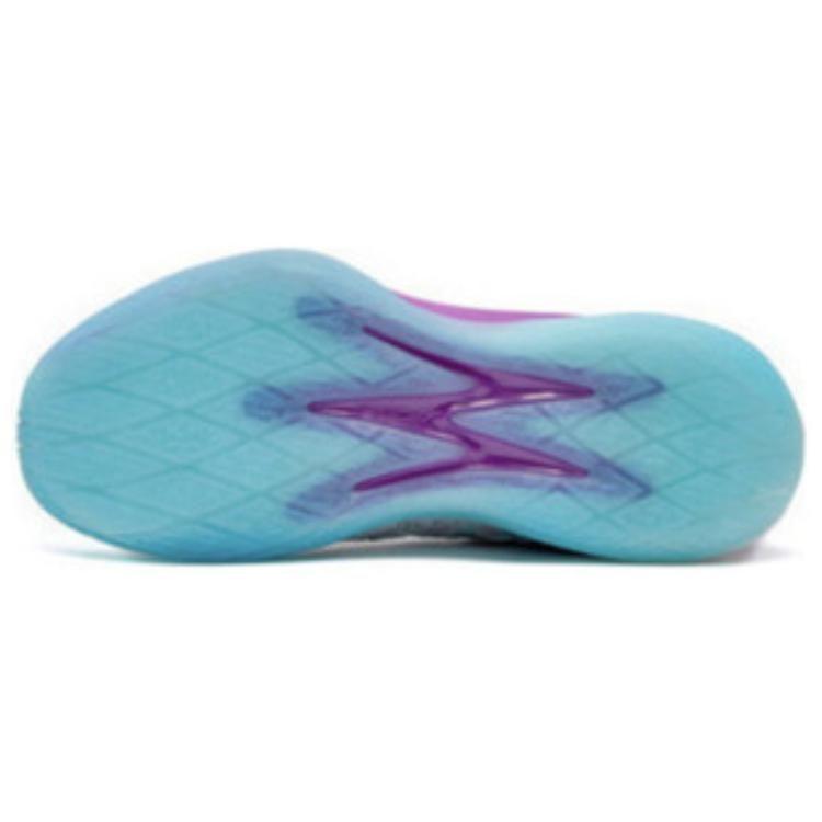 Scarpe da Basket 361 Big3 2.0 Tessuto Antiscivolo Resistente all'Abrasione Mid-top Uomo Bianco Viola 572021109-1