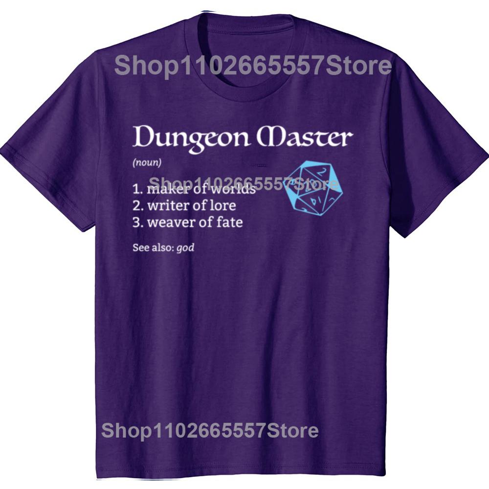 Funny Dungeon Master (DM) Definition Dungeons Dragons T-shirts Men Fashion Casual Oversized 100% Cotton Loose Oversized T Shirt