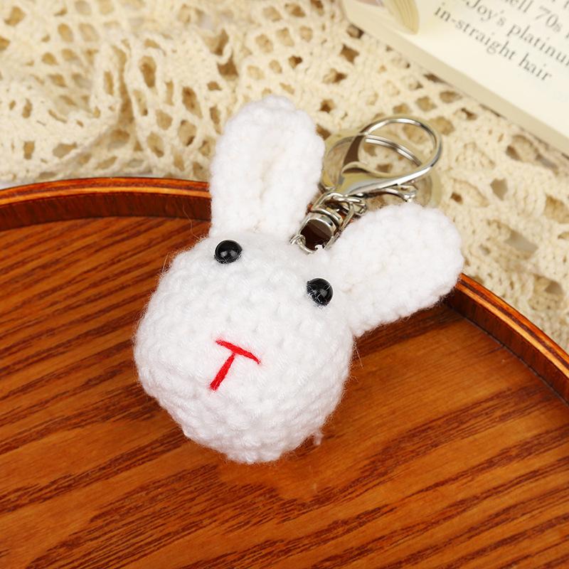 Creative Animals Keychain Hand Knitted Small Pendant Room Decor Handmade Wool Knitted Rabbit Sheep Keychain Christmas Gifts