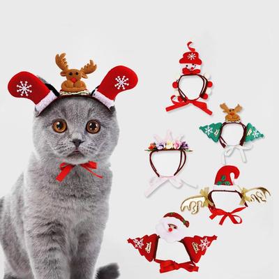 Variety of Cat Headwear Dog Cat Headgear Pet Christmas Headgear Funny Headgear Dog Cat Dress Up