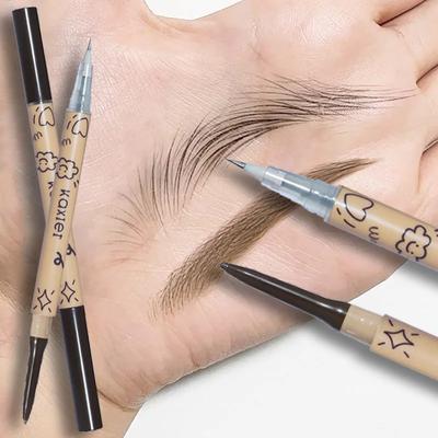 2v1 tekuté tetovací pero na obočí Ultra tenké dvojité hlavy odolné proti potu Vodní pero na obočí se snadno barví Kosmetický make-up