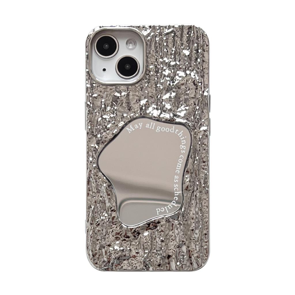 Niche Style Wrinkled Irregular Mirror Case Compatible with Apple 17 Phone Case iPhone 16 Pro Max New Model 14/15