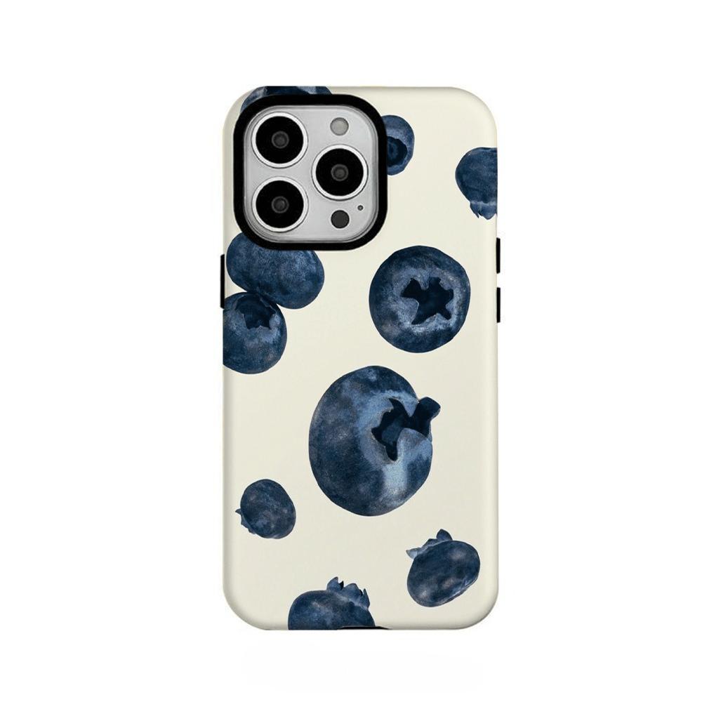 

Летние фрукты Черничный узор 2-в-1 Чехол для телефона Подходит для iPhone 17 16 15 14 13 12 11 Pro/Max/Plus Ударопрочная задняя крышка For iPhone 11PROMAX
