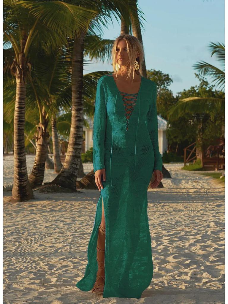 Women's European & American Style Knitted Beach Dress