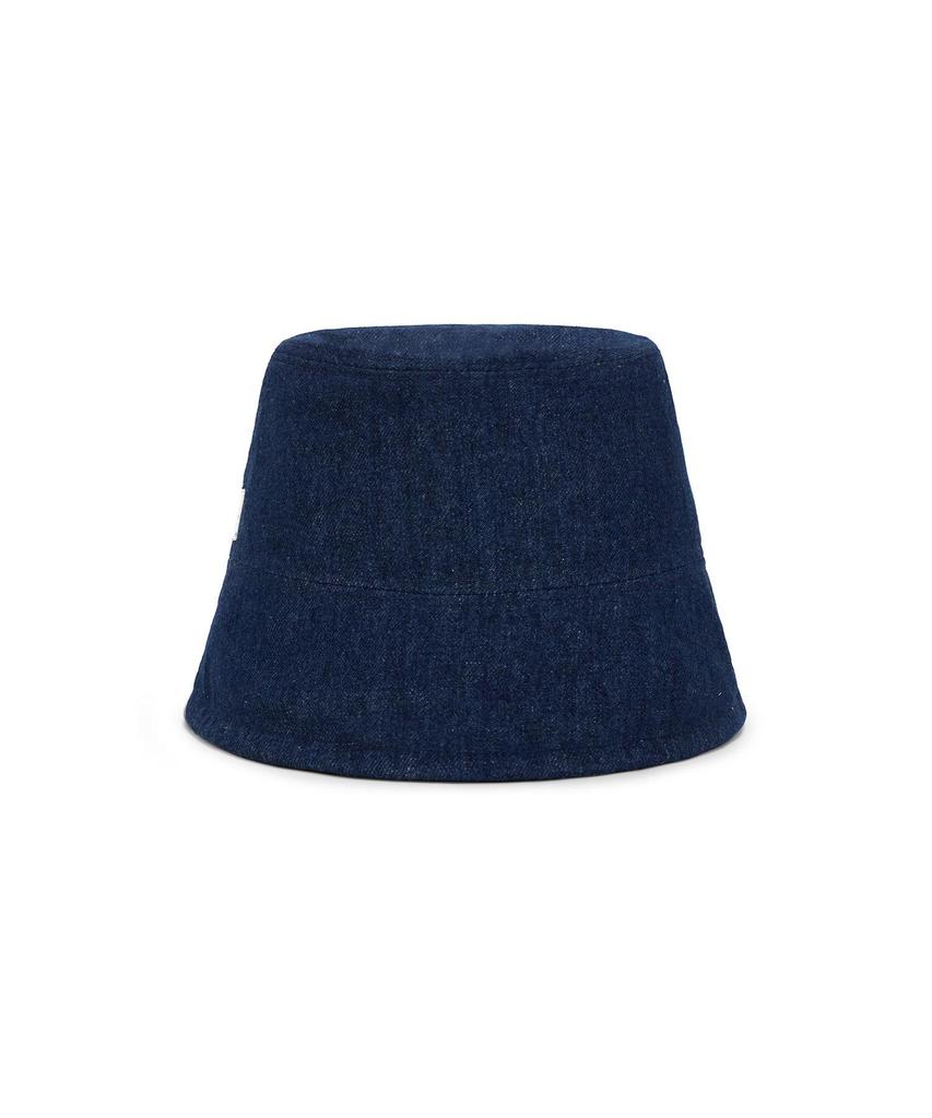 Bajal Va Studded Non-Washed Denim Drop Bucket Hat Indigo