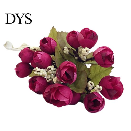 Dolce bouquet di boccioli di rosa artificiali, stoffa per la casa, rosa, 15 fiori su 1 pezzo