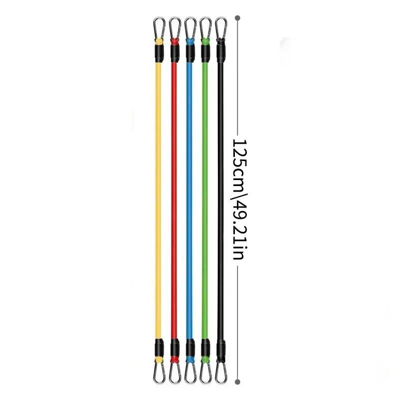 11-delige set fitness spanbanden, elastische banden, elastisch touw, huishoudelijk spanapparaat, borstspiertraining apparatuur