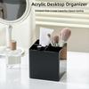 Plastic Makeup Brush Holder Black Desktop Organizer Multi-functional Pen Holder  School Office