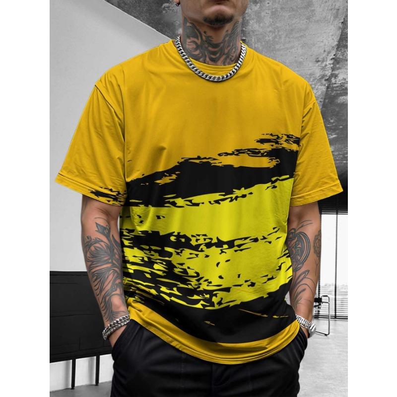 Outdoor Fitness Sports Men's Short Sleeved T-shirt Casual Top Summer Striped Style