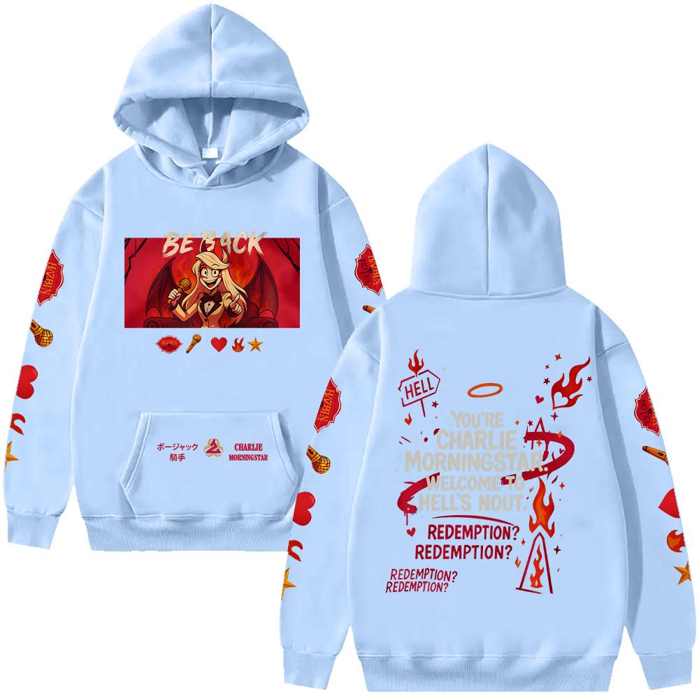 Charlie Morningstar Hoodie HazbinHotel Oversized Unisex Streetwear Funny Cartoon Print Pullovers  Gift Idea Tops Clothing Unisex