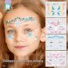 Ruikalong 1. Juni Kinder Wasserdichte Cartoon-Tattoo-Sticker für Gesicht und Stirn zum Kinderschminken