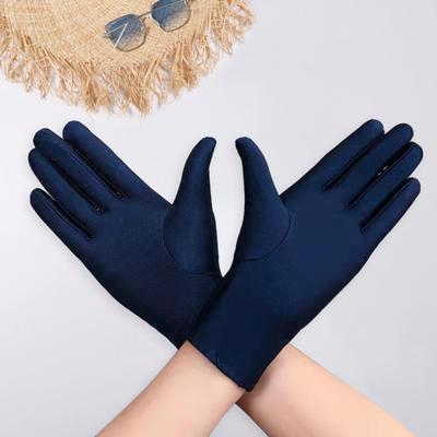 1 Pair Unsiex Winter Gloves Five Fingers Solid Color Elastic Anti-slip Sun Protection Breathable Soft Stage Performance Auction Ritual Girl Gloves