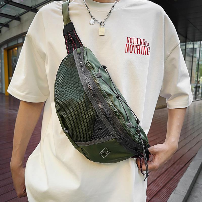 Breast Bag Men's and Women's Outdoor Sports City Leisure Fanny Pack Trendy Versatile Messenger Bag Small Backpack Walking Cycling Bag