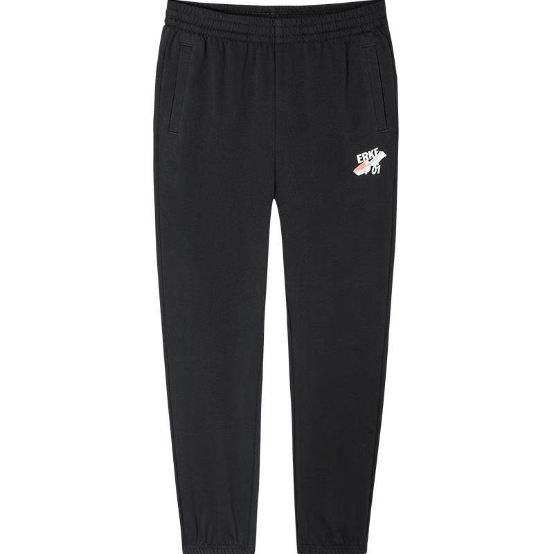 ERKE Kids  Unisex Tie-Up Casual Sport Knit Pants 130