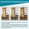 Set 190cm, Garderoben-Set Spiegel, Stylishe Schuhbank, Schuhschrank, Schublade, Regal, Kleiderhaken, Wandgarderobe Holzfarbe & Weiß
