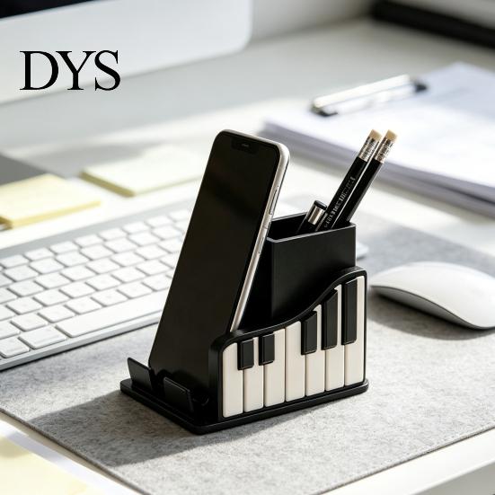 Creative Office Supplies Decor Piano Shape Pen Holder, Music Themed Organizer, with Phone Stationery Holder Design, Storage Box for And School Shaped