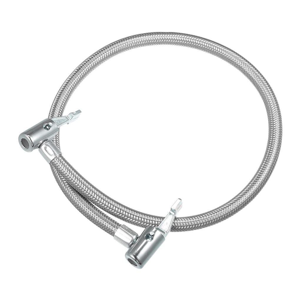 X AUTOHAUX Tire Inflator Extension Hose Silver Tone Quick Connect