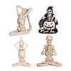 Resins Skull Figurine With Intricate Detailing Meditating Skeleton Miniature For Halloween Tabletop Displays Decoration