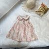 Summer Infant Little Girls Sleeveless Strap Dress Floral Print Casual Princess Dress Cute Toddler Girls Sweet Cotton A Line Sundress For Daily Wear