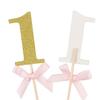 10Pcs First Birthday Decorations Number 1 Cupcake Toppers Boy Girl 1st Year Party Decor