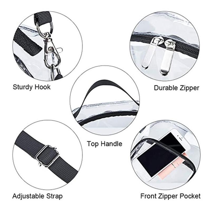 Pvc Transparent Shoulder Bag Fashion Simple Clear Crossbody Bag Chest Bags Outdoor Shopping Traveling Bags For Girl Boy Gifts