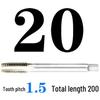 Extended Shank Fine Thread Tap for Hand and Machine Use, Non-standard Sizes M4-M24