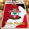 Flannel BlanketSouthampton FC Custom Name Text Personalized Soft Warm Throw Blanket Home Decor Gift
