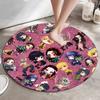 Classic Japanese-style Cartoon Demon Slayer Round Rug, Home Soft Decorative Anti-slip Yoga Mat and Chair Mat, Outdoor Floor Mat Carpet K23