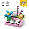 LEGO Creator 31169 3-en-1 La machine à écrire avec des fleurs - Jeu pour enfant dès 8 ans