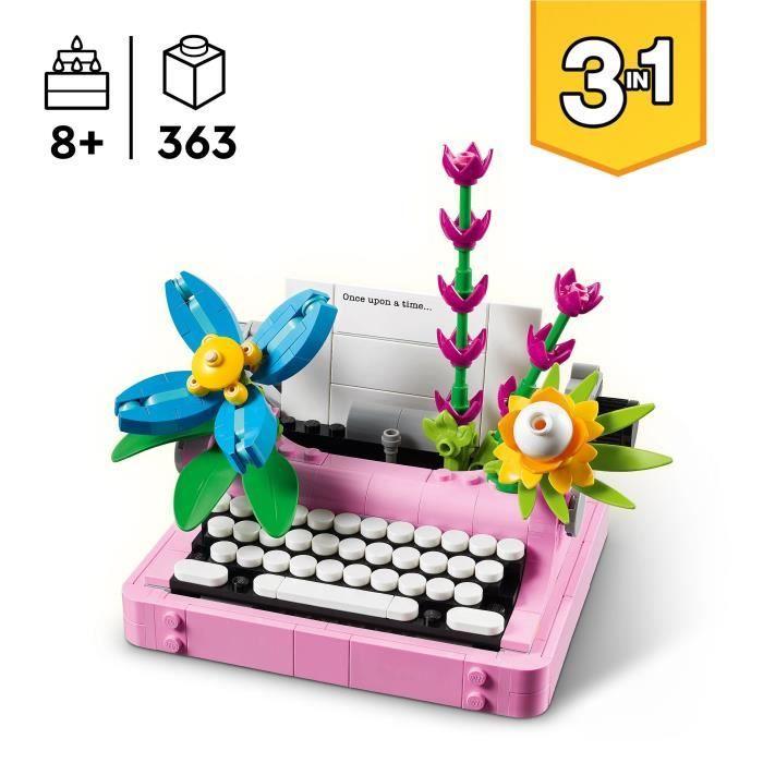 LEGO Creator 31169 3-en-1 La machine à écrire avec des fleurs - Jeu pour enfant dès 8 ans