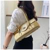 Women's Crocodile Pattern Handbag: Elegant PU Leather Top-Handle Satchel with Gold Lock, Retro Shoulder Bag for Work & Commute