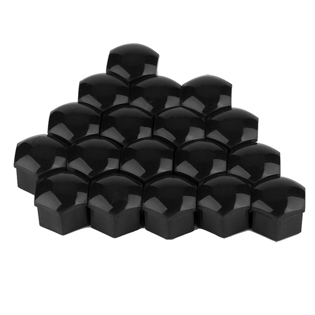20pcs 21mm Nut Car Wheel Auto Hub Screw   Anti Theft Cover   Black