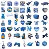 50Pcs Deep Blue Graffiti Stickers for Personalized Decoration, Guitar, Notebook, Luggage, DIY Waterproof Stickers