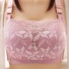Lace Full Cup Gathered Bandeau Bra - Breathable, Wireless, Large Size