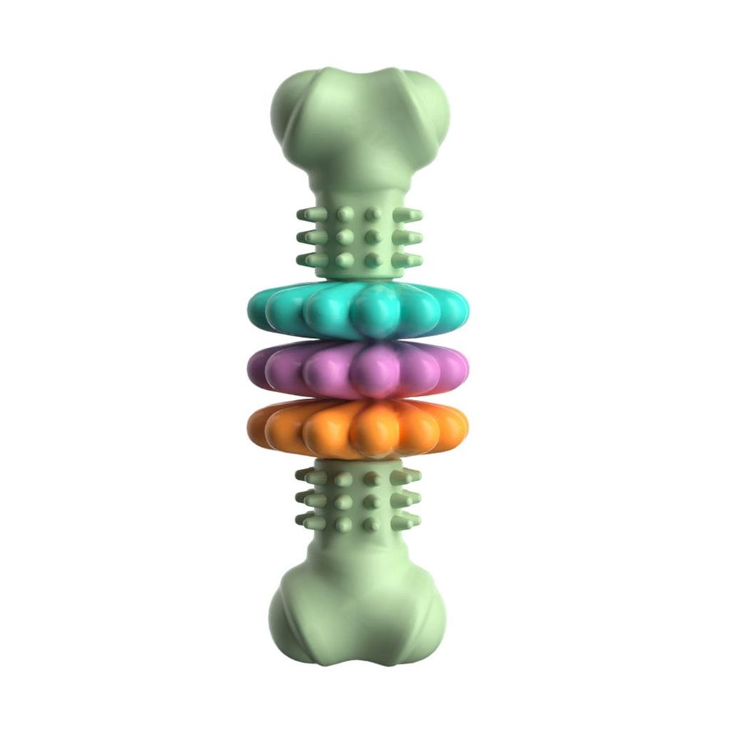 TPR Bone Shaped Dog Chew Toys Durable Puppy Teething Treats For Aggressive Chewers With Meat Like Flaps For Teeth Cleaning