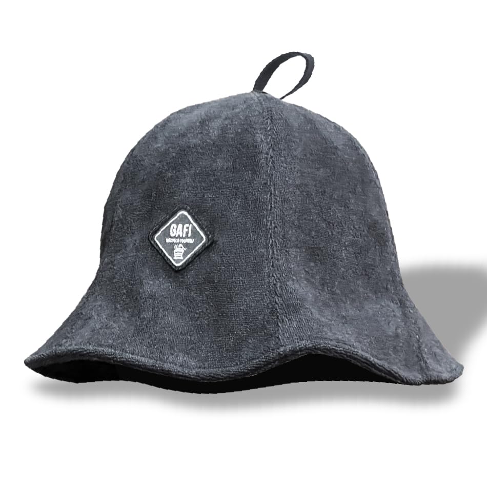 

Sauna Towel Water Sauna Sauna Sauna Hat 24140 [GAFI] Hat, Fabric, Absorbent, Men s, Women s, Sauna, Hat, Large, Goods, Washable, чорний