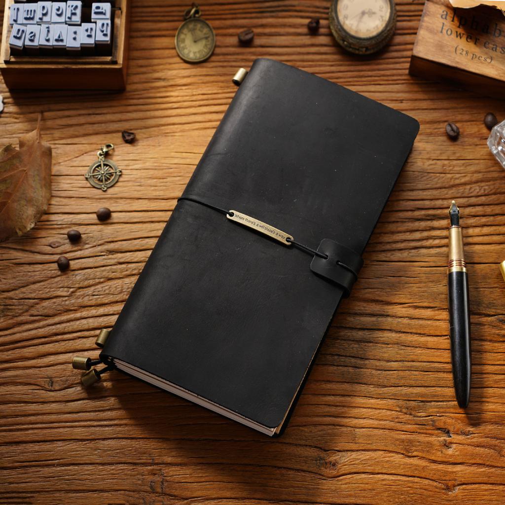 2026 First Layer Cowhide Notebook Genuine Leather Retro Travel Notebook Handmade Loose-leaf Notepad Diary Spot