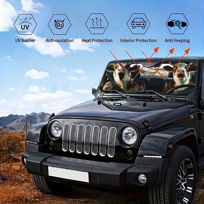 1Pcs Anime Bull Car Windshield Sunshade UV Rays Heat Blocker Keeps Vehicle Cool Unique Design Fit Sedans SUVs Trucks RVs
