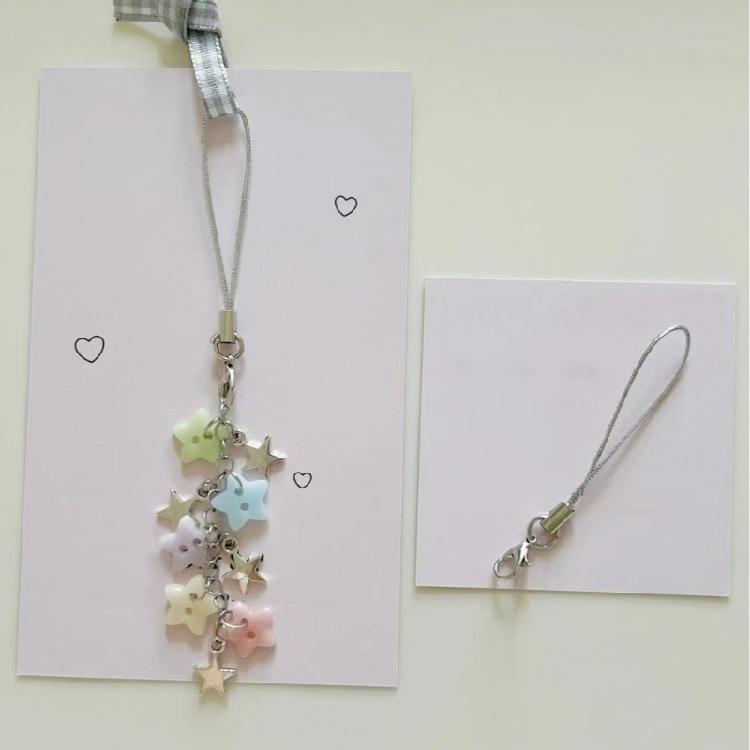 Fashionable Star Bead Keychain Bells Handmade Jewelry Accessory for Phone Keys Purse Stylish Gift