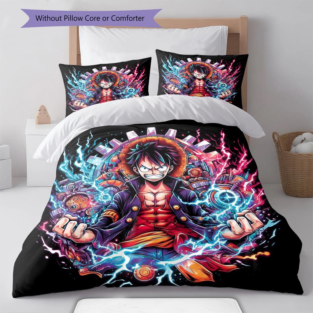Cartoon Pattern Bedding Quilt Set Quilt Cover Pillowcase Home Decoration Birthday Gift (1 * Duvet Cover + 2 * Pillowcase, Without Core)