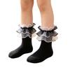 Girls' Dance Socks with Lace Trim - Breathable Combed Cotton Princess for Dance, Performance and Daily Wear