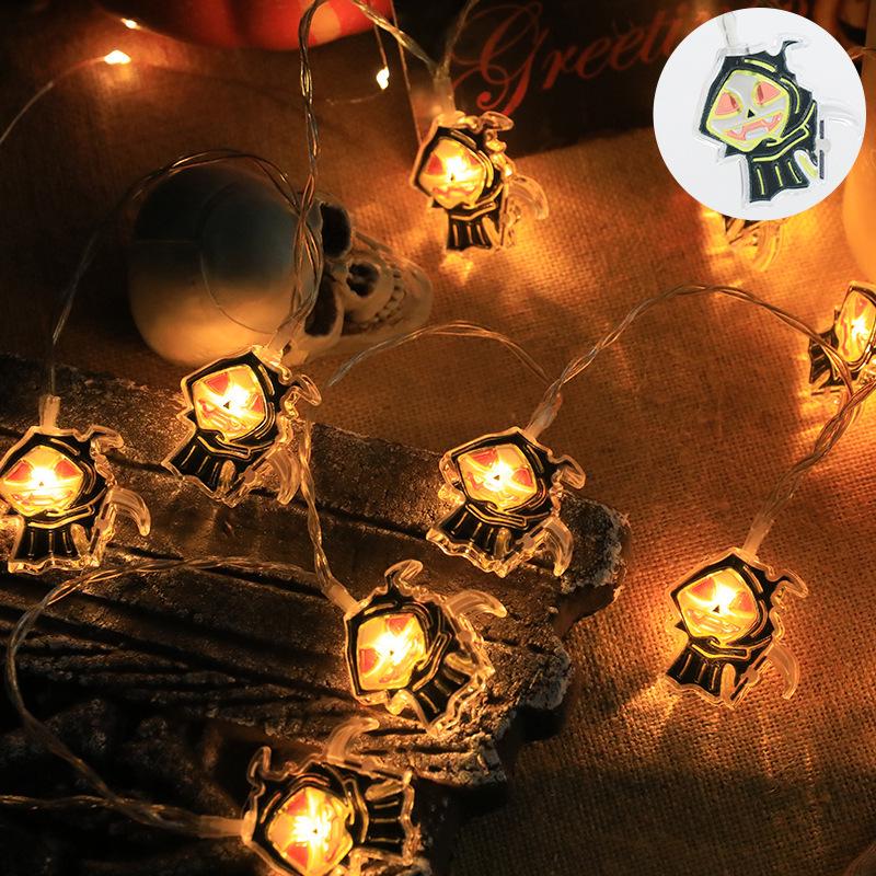 Halloween Pumpkin & Ghost String Lights for Outdoor Decoration and Party Atmosphere