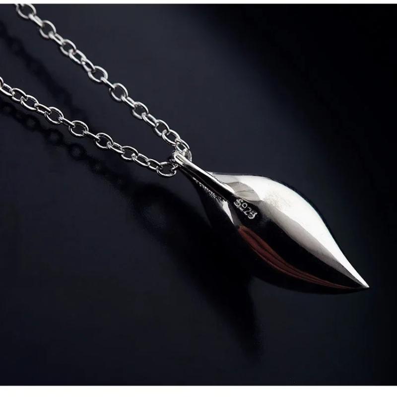 Colliers Pendentifs Feuilles en Argent Sterling 925 pour Femmes Mode Dame Cadeau Festival Bijoux Argent