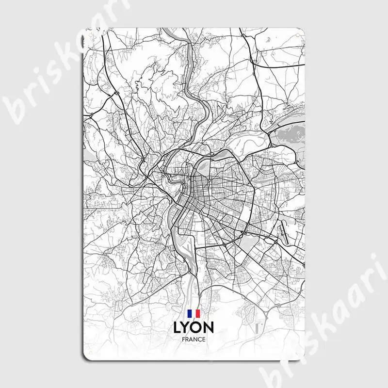 Lyon Fr Metal Sign Design Pub Club Bar Plates Tin Sign Posters 20X30CM