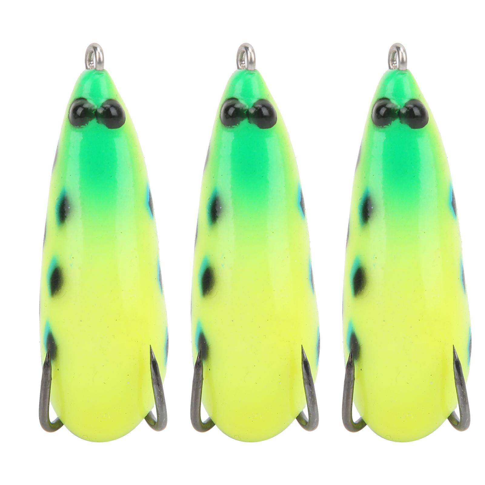 3Pcs set Fishing Bait Silicone Fishing Lure Set Spotted Bait Simulation Fishing Parts Green