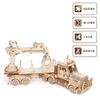 Hallisun 3D Wooden Puzzle Truck Crane 3D Puzzle Wood Puzzle Moving Wooden Car Mechanical Craft Handicraft DIY Mechanical Adult Birthday Assembly Kit