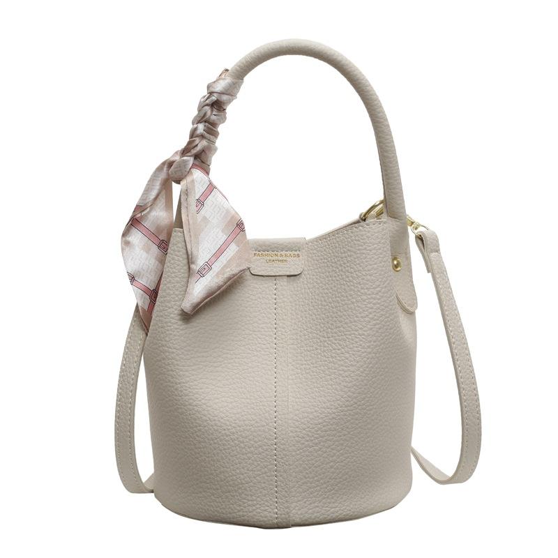 Fashion Lychee Pattern Portable Bucket Bag Versatile Messenger Bag Internet Celebrity Popular Commuter Shoulder Bag