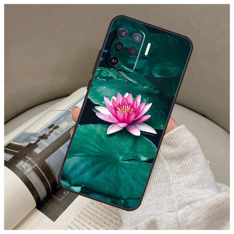 Sommer Lotus Hülle Für Oppo A5 Pro A38 A58 A78 A98 A54 A74 A94 A18 A57 A17 A77 A80 A60 A40 A96 A76 A16 A15