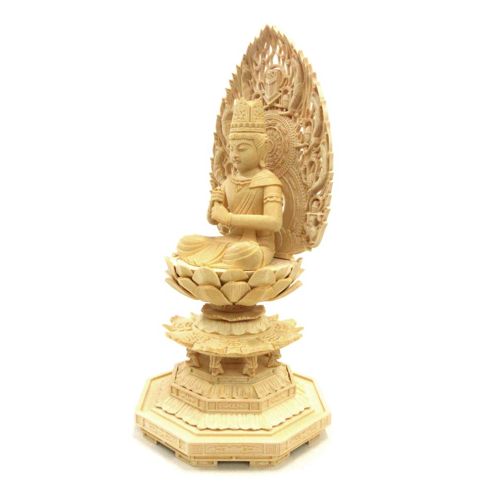 Kurita Buddha Statue Marke Dainichi Nyorai Sitzend Geschnitzt Hinoki Fliegendes Himmlisches Wesen Achteckige Basis 5532 [Nyorai] (Vajrayana) Statue, Hochwertig