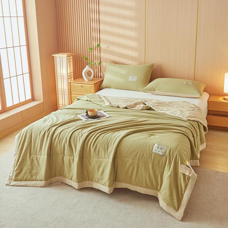 7A antibacterial summer cool quilt summer cloud soft cool air conditioner quilt four-piece machine washable soybean quilt summer
